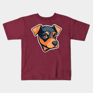 Cartoon mini pin dog Kids T-Shirt